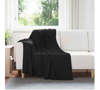 Plaid - VIDAXL - Jeté - Noir - 170 x 130 cm - Fleece doux