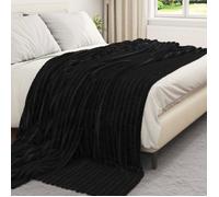 Plaid - VIDAXL - Jeté - Noir - 240 x 220 cm - Polyester doux et léger