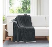 Vidaxl Jeté Gris Foncé 130 X 150 Cm Toison