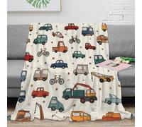 Plaid Voitures Vintage 3D Imprimé Microfibre Décor Maison Couverture Véhicules Rétro Doux Chaud pour Canapé Lit 50x60(127x152cm)
