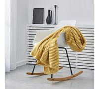 Plaid velours côtelé TODAY 150 x 200 cm ocre jaune 100% polyester