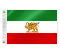 PLAIEI Ancien drapeau de bateau de l'Iran 30,5 x 45,7 cm, petit ancien lion iranien, bannière de soleil perse, drapeau de bateau de la révolution iranienne historique avec 2 œillets en laiton pour