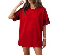 Plain Blank Football Jerseys for Women Unisex Athletic T-Shirts Sports Uniforms Outfits Rouge M