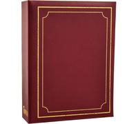 Plain Bourgogne Doublure En Timbre D'or Album Photo Avec 200 Photos Pour 6x4 "-No Memo