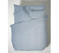 Plain Dyed Cotton Percale Denim 200TC Flat Sheet 210 x 280 cm