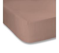 Plain Dyed Cotton Percale Rose Tan 200TC Fitted Sheet 120 x 200 cm