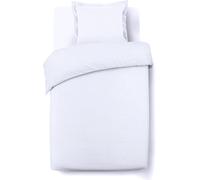 Plain White Bedding Set-100% Cotton-Duvet Cover Set 140 X 200 Cm With 1 Pillowcase For Single Bed-Natural Fibres-Oekotex