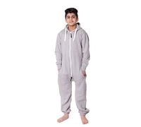 Plaine Capuche Grenouillères Une pièce Pyjamas Costume pour Les garçons Unisexe Enfants Filles, Gris, 7-8 ans