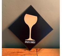 PLAK2L -Plaque Métal Vintage Décorative Biere Logo Paix Dieu - 30x30cm
