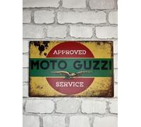 PLAK2L -Plaque Métal Vintage Décorative Moto Guzzi - 30x20cm