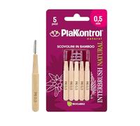 Plakkontrol® Natural Lot de 05 brosses à dents en bambou, taille 05, poids du colis : 10 g
