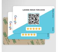 Plakode Carte QR Code avec Adhésif - Collectez des Avis Clients Facilement, Format Carte de Visite, Idéal pour Restaurants et Commerces - Google avis (Deux)