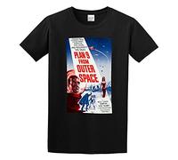 Plan 9 from Outer Space Films TV and Movie Geeky Men Adult Short Sleeve Black M