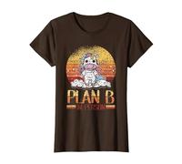 Plan B en Personne Retour À L'école Enseignant Suppléant T-Shirt, Femme, Marron, L