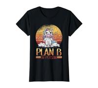 Plan B en Personne Retour À L'école Enseignant Suppléant T-Shirt, Femme, Noir, M