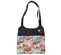 Plan B, Sac fourre-tout en tissu, 37 x 33 cm, poignée en nylon 41 cm, doublure intérieure, grande poche extérieure avec fermeture éclair, multicolore, femme, Hippie, Taille unique