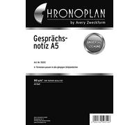 Plan Chrono 50312 formulaires Bloc-notes mémo (A5) 40 feuilles Blanc