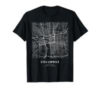 Plan de Columbus Ohio Carte des Rues Art Minimaliste T-Shirt