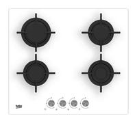 Plan de cuisson à gaz 4 feux 60 cm en cristal blanc