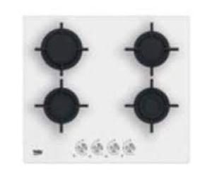 Plan de cuisson à gaz 4 feux 60 cm en cristal blanc