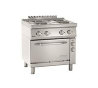 Plan de cuisson Electrique à 4 Plaques Rondes avec Four Electrique GN 1/1