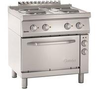 Plan de cuisson Electrique à 4 Plaques Rondes avec Four Electrique GN 1/1