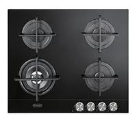 Plan de cuisson en verre céramique DE LONGHI NSL460N - 60 cm - 4 feux - Grille fonte