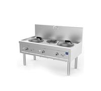 Plan de Cuisson Wok à Gaz Avec 2 Brûleurs 27,5 Kw + 1 Brûleur Soupe 9,2 Kw, 1 robinet de Pour L'Eau Mastro
