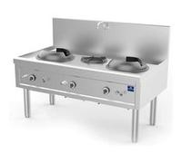 Plan de Cuisson Wok à Gaz Avec 2 Brûleurs 27,5 Kw + 1 Brûleur Soupe 9,2 Kw, 1 robinet de Pour L'Eau - Mastro