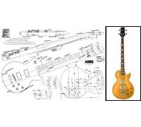 Plan de Gibson Les Paul Bass - Full Échelle d'impression