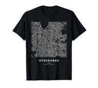 Plan de Hyderabad Inde Carte des Rues Art Minimaliste T-Shirt