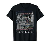 Plan de la Ville de Londres avec Lignes et Croquis d'architecture T-Shirt