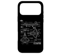 Plan de l'avion furtif américain F22 Raptor Coque pour iPhone 17 Pro Max