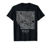 Plan de Manila Philippines Carte des Rues Art Minimaliste T-Shirt