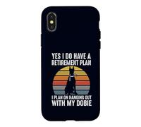 Plan de Retraite avec Mon propriétaire de Chien Amusant Dobie Coque pour iPhone X/XS