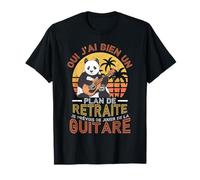 Plan De Retraite Guitariste Panda Guitare T-Shirt