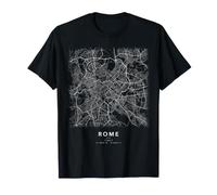 Plan de Rome Italie Carte des Rues Art Minimaliste T-Shirt