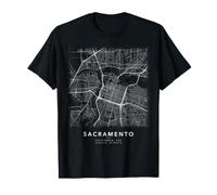 Plan de Sacramento Californie Carte des Rues Art Minimaliste T-Shirt