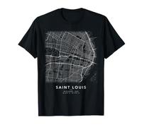 Plan de Saint-Louis Missouri Carte des Rues Art Minimaliste T-Shirt