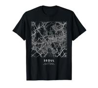 Plan de Séoul Corée du Sud Carte des Rues Art Minimaliste T-Shirt