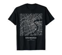 Plan de Shanghai Chine Carte des Rues Art Minimaliste T-Shirt