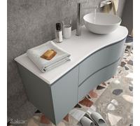 Plan de toilette arrondi gauche en Solid Surface- MAM - SALGAR - 83883