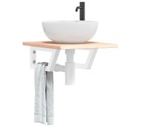 Plan de toilette avec support Acier et chêne massif