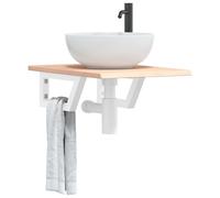 Plan de toilette avec support Acier et chêne massif