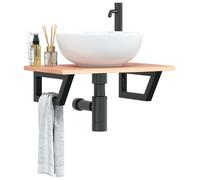 Plan de toilette avec support Acier et chêne massif
