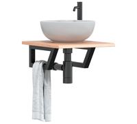Plan de toilette avec support Acier et chêne massif