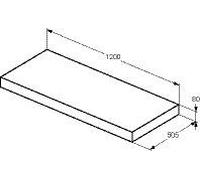 Plan de toilette Ideal Standard CONCA 1200x80x505mm Blanc Mat
