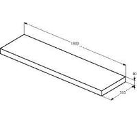 Plan de toilette Ideal Standard CONCA 1800x80x505mm Chêne Flamboyant