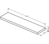 Plan de toilette Ideal Standard CONCA 2000x80x505mm Anthracite Mat