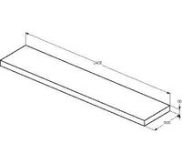 Plan de toilette Ideal Standard CONCA 2400x80x505mm Blanc Mat